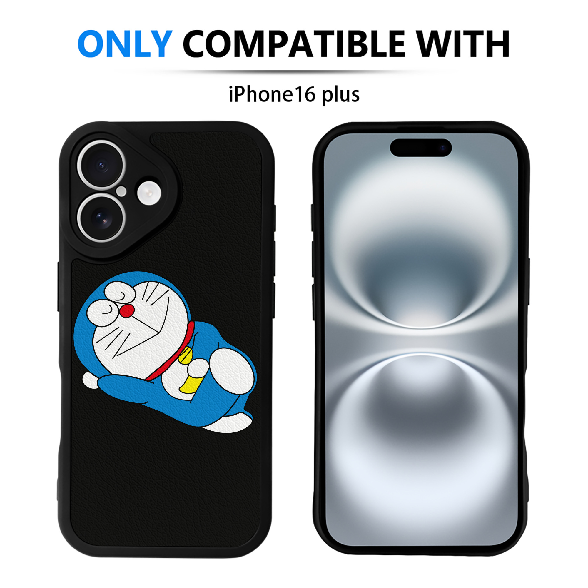 （画像用） ドラえもん Doraemon 【iPhone 16シリーズ対応】シリコンスマホケース（レザー調） 材質：シリコン